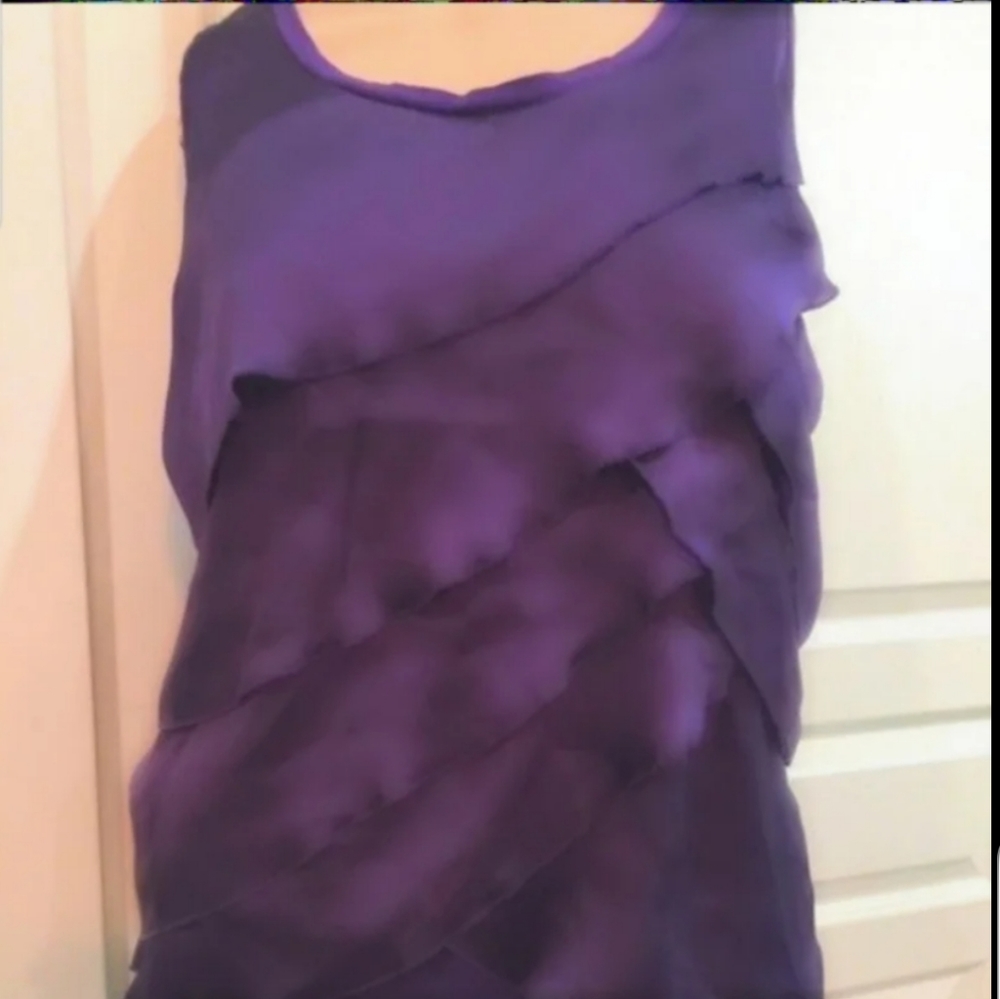Purple Sleeveless Tiered Ruffled/Layered Top